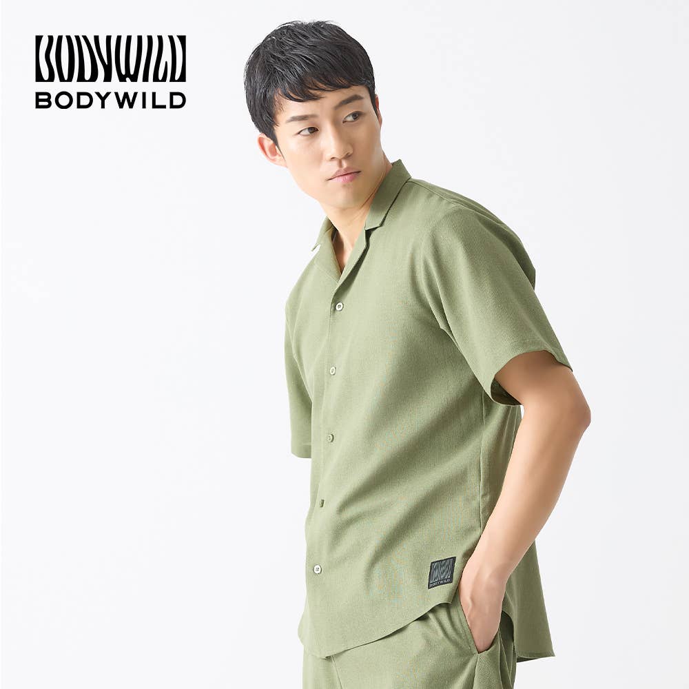 [Dry & Lightweight] Light Linen Short Sleeve Shirt, Front Opening [SALE]